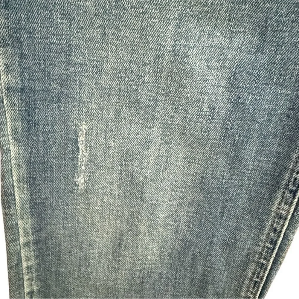 Kenneth Cole High Rise Straight Leg Jeans Blue Button Fly Raw Hem Denim Size 4 - Picture 8 of 8